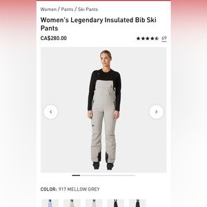 Helly Hansen Women's Legendary Insulated Bib Ski Pants snow large